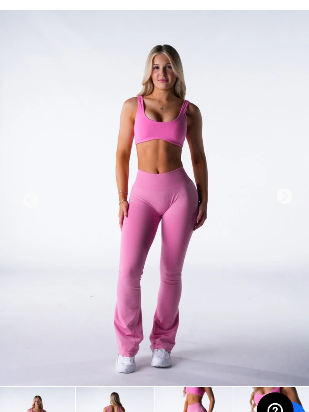 NVGTN Pink High-Waist Flare Leggings and Crop Top Set